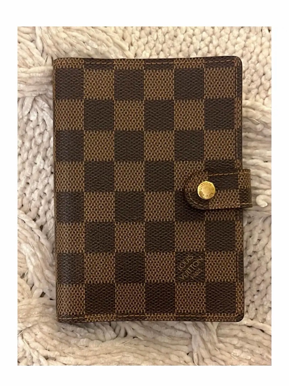 Louis Vuitton LPM Damier Ebene Check Passport/Notebook Cover Agenda LV